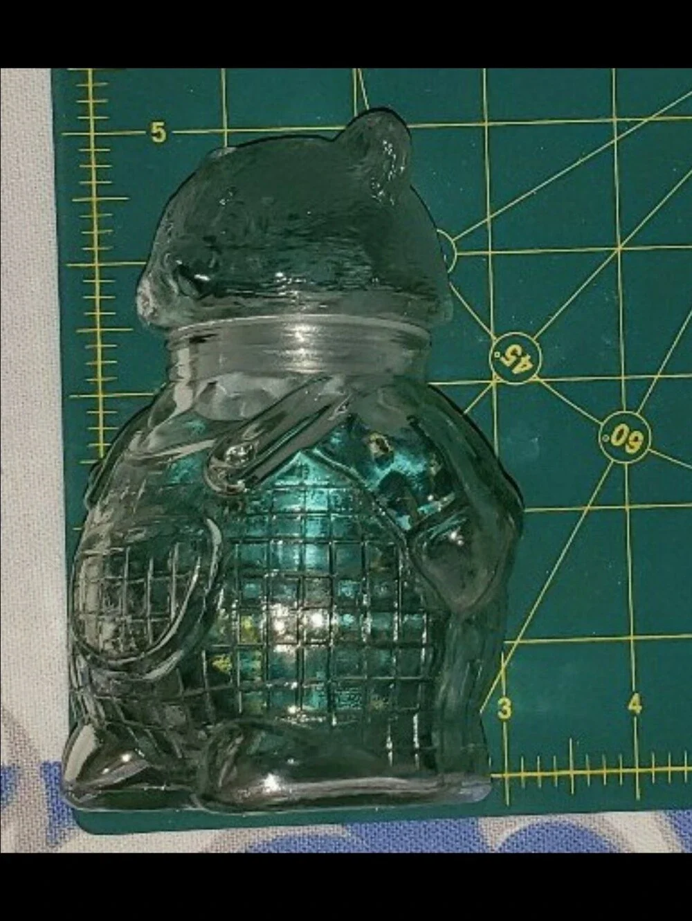 Vintage Glass Bear, Lidded Jar